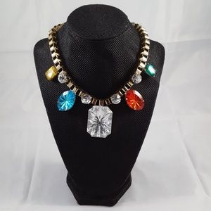 Chunky Multi Colored Rhinestone Necklace